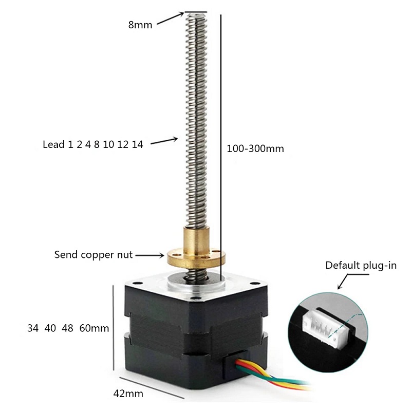 NEMA17 Stepper Motor T8 Lead Screw Kit For 3D Printer 3D Printer CNC 