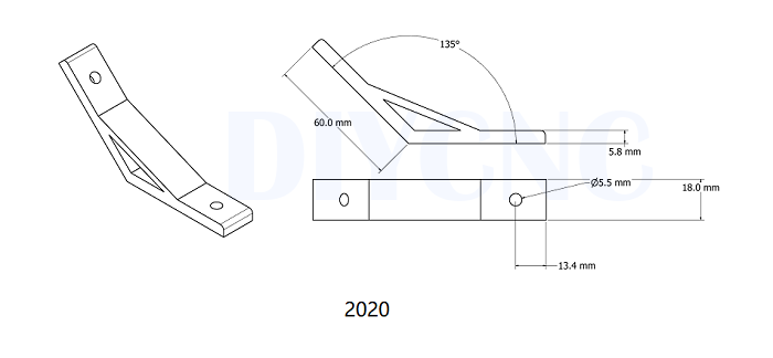 135 degree 2020 aluminum profile connector