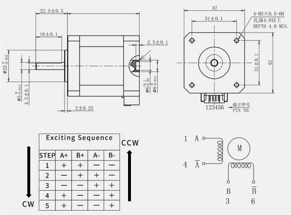 Nema 17 Stepper Motor with Magnetic Column – 3D Printer CNC Parts Canada