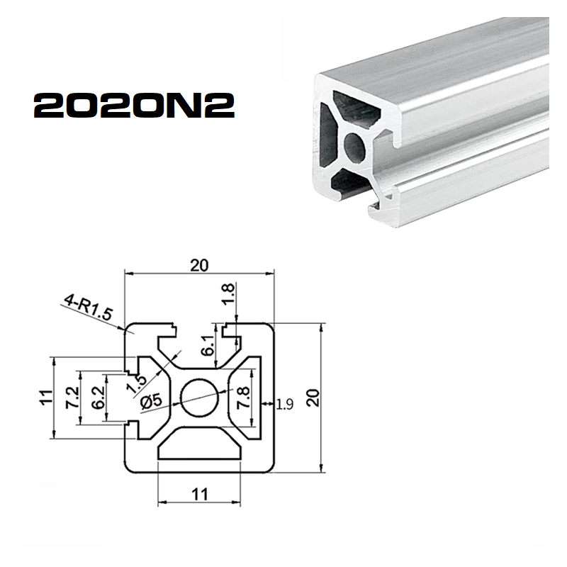 2020N2 Eu Standard Aluminum Extrusion Profile 3D Printer CNC Parts Canada 2020N2 Eu Standard Aluminum Extrusion Profile 3D Printer CNC Parts Canada